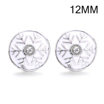 3 styles 12MM christmas snowflake design Rhinestone  Metal snap buttons