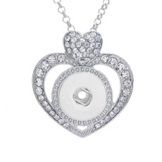 3styles  lOVE  Necklace 80CM chain Colorful  metal  fit 20MM chunks snap button jewelry