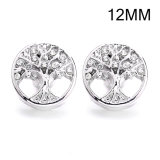 4 styles 12MM life Tree design Rhinestone  Metal snap buttons