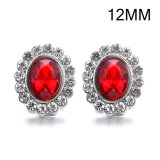 6 styles 12MM Flowers design Rhinestone  Metal snap buttons
