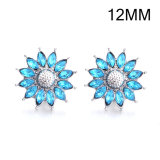 7 styles 12MM Flowers design Rhinestone  Metal snap buttons