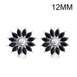 7 styles 12MM Flowers design Rhinestone  Metal snap buttons