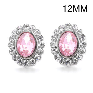 6 styles 12MM Flowers design Rhinestone  Metal snap buttons