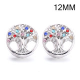 4 styles 12MM life Tree design Rhinestone  Metal snap buttons
