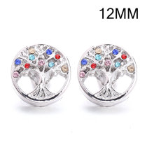4 styles 12MM life Tree design Rhinestone  Metal snap buttons