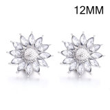 7 styles 12MM Flowers design Rhinestone  Metal snap buttons