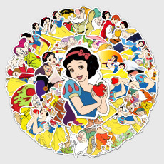50pcs cartoon princess graffiti stickers decorative suitcase notebook waterproof detachable stickers