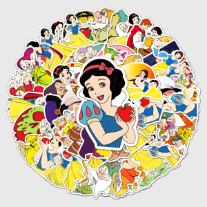 50pcs cartoon princess graffiti stickers decorative suitcase notebook waterproof detachable stickers