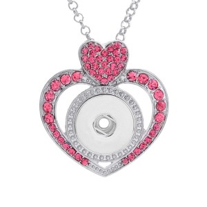 3styles  lOVE  Necklace 80CM chain Colorful  metal  fit 20MM chunks snap button jewelry