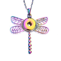 18styles  cross Butterfly Moon Christmas Tree  Necklace 80CM chain Colorful  metal  fit 20MM chunks snap button jewelry