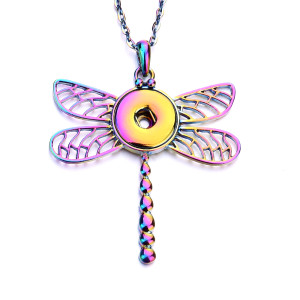 18styles  cross Butterfly Moon Christmas Tree  Necklace 80CM chain Colorful  metal  fit 20MM chunks snap button jewelry