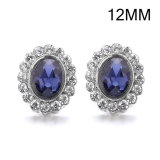 6 styles 12MM Flowers design Rhinestone  Metal snap buttons