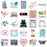 50pcs Cartoon Pharmacist graffiti stickers decorative suitcase notebook waterproof detachable stickers