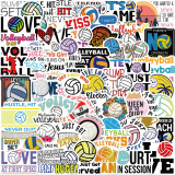 50pcs cartoon volleyball graffiti stickers decorative suitcase notebook waterproof detachable stickers