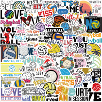 50pcs cartoon volleyball graffiti stickers decorative suitcase notebook waterproof detachable stickers