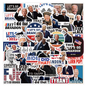 50pcs  BIDEN I DID THAT graffiti stickers decorative suitcase notebook waterproof detachable stickers