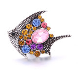20MM fish design Rhinestone  Metal snap buttons