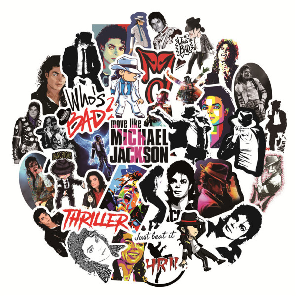 50pcs rock king michael jackson graffiti stickers decorative suitcase notebook waterproof detachable stickers