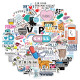50pcs Cartoon Pharmacist graffiti stickers decorative suitcase notebook waterproof detachable stickers