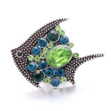 20MM fish design Rhinestone  Metal snap buttons