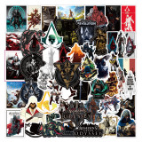 50pcs  Assassin's Creed graffiti stickers decorative suitcase notebook waterproof detachable stickers