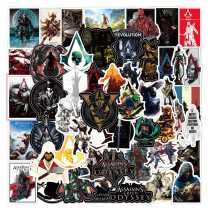 50pcs  Assassin's Creed graffiti stickers decorative suitcase notebook waterproof detachable stickers