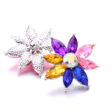 20MM flower Rhinestone  Metal snap buttons