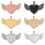 50pcs/lot internal diameter 30mm peach love heart angel wings time gem bottom support movable head diamond necklace pendant pendant