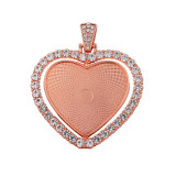 50pcs/lot internal diameter 30mm double-sided peach heart rotating alloy bottom bracket diamond-encrusted movable head time gem bottom bracket tray