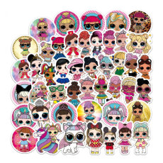 50pcs Cartoon girl graffiti stickers decorative suitcase notebook waterproof detachable stickers