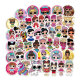 50pcs Cartoon girl graffiti stickers decorative suitcase notebook waterproof detachable stickers