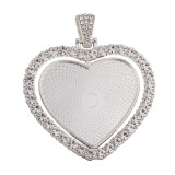 50pcs/lot internal diameter 30mm double-sided peach heart rotating alloy bottom bracket diamond-encrusted movable head time gem bottom bracket tray