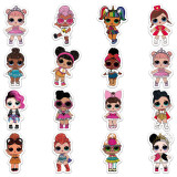 50pcs Cartoon girl graffiti stickers decorative suitcase notebook waterproof detachable stickers