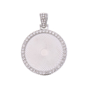 50pcs/lot internal diameter 30mm single-sided round alloy bottom bracket movable head diamond-set time gem bottom bracket