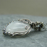 Vintage Twine Moonstone Necklace Women's Fashion Jewelry Gifts for Girls