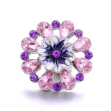 20MM flower Rhinestone  Metal snap buttons