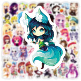 50pcs Cartoon girl  graffiti stickers decorative suitcase notebook waterproof detachable stickers
