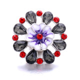 20MM flower Rhinestone  Metal snap buttons