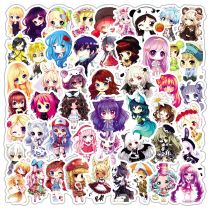 50pcs Cartoon girl  graffiti stickers decorative suitcase notebook waterproof detachable stickers