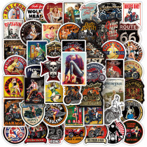 50pcs retro style car graffiti stickers decorative suitcase notebook waterproof detachable stickers