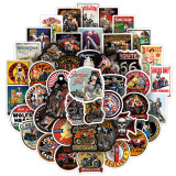 50pcs retro style car graffiti stickers decorative suitcase notebook waterproof detachable stickers