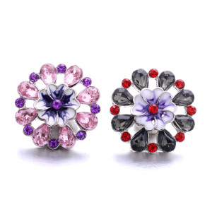 20MM flower Rhinestone  Metal snap buttons
