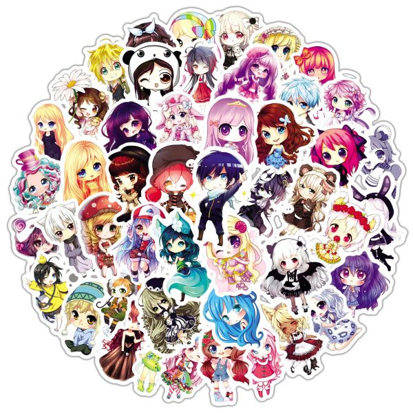50pcs Cartoon girl  graffiti stickers decorative suitcase notebook waterproof detachable stickers
