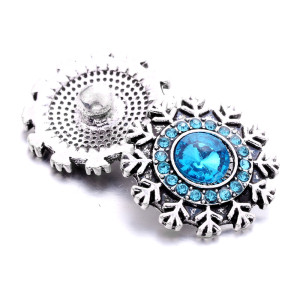 Snowflake 20MM  design Rhinestone  Metal snap buttons