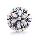 Snowflake 20MM  design Rhinestone  Metal snap buttons