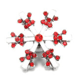 Snowflake 20MM  design Rhinestone  Metal snap buttons
