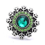 Snowflake 20MM  design Rhinestone  Metal snap buttons