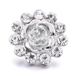20MM flower Rhinestone  Metal snap buttons