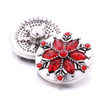 Snowflake 20MM  design Rhinestone  Metal snap buttons