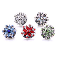 Snowflake 20MM  design Rhinestone  Metal snap buttons